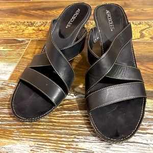 Aerosoles Charlotte Black Strappy Heels Like New Size 10